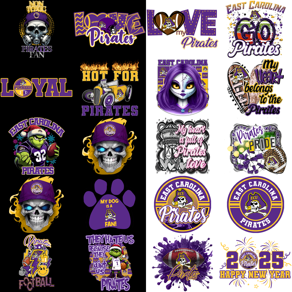 30 East Carolina Pirates Designs Bundle PNG