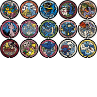 Lade Bild in die Galerieansicht, 153 Circle Pokefuta Japanese Manhole ball Poke V2 Designs Bundle PNG
