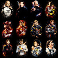 Lade Bild in die Galerieansicht, 90 Racing Best F1 Drivers Formula Halftones Designs Bundle PNG
