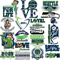 Load image into Gallery viewer, 95 Mega Football Team Seattle Seahawks Mixed V4 Designs Bundle PNG
