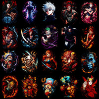 Cargar imagen en el visor de la galería, Anime character designs for DTF DTG printing, embroidery, tumbler wraps — vibrant, print-ready PNG SVG PES
