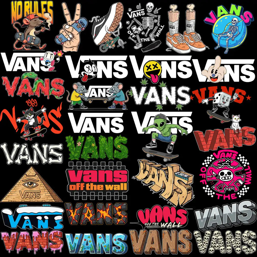 80 VANS Skate Brand Mix Sport Designs Bundle PNG
