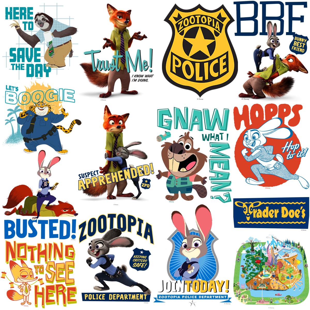 50 Movie Zootopia Cartoon Designs Bundle PNG