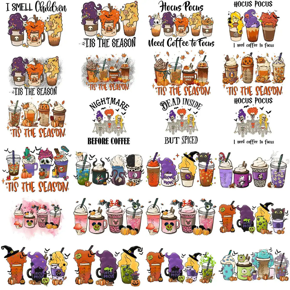 200 Drinks & Coffee Popculture Halloween Designs Bundle PNG