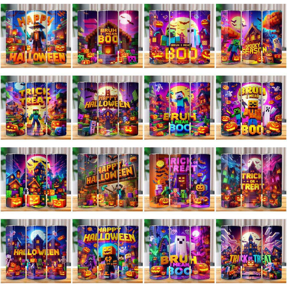 35 HALLOWEEN MINECRAFT Gaming Tumbler Wrap Bundle JPG