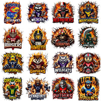 Load image into Gallery viewer, 130 College Football NCAA Teams Mascots on Fire Designs Bundle PNG
