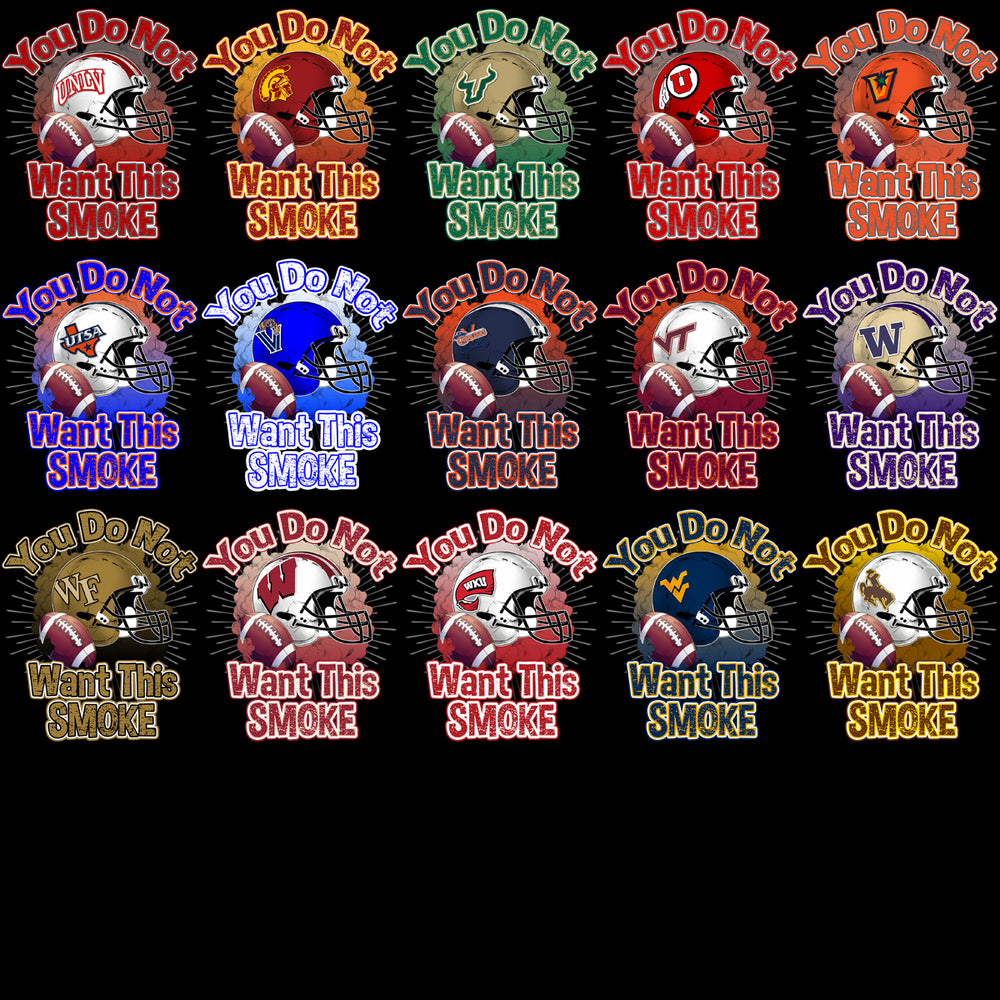 125 College Football You Do Not Want This Smoke Helmet PNG Designs Bundle