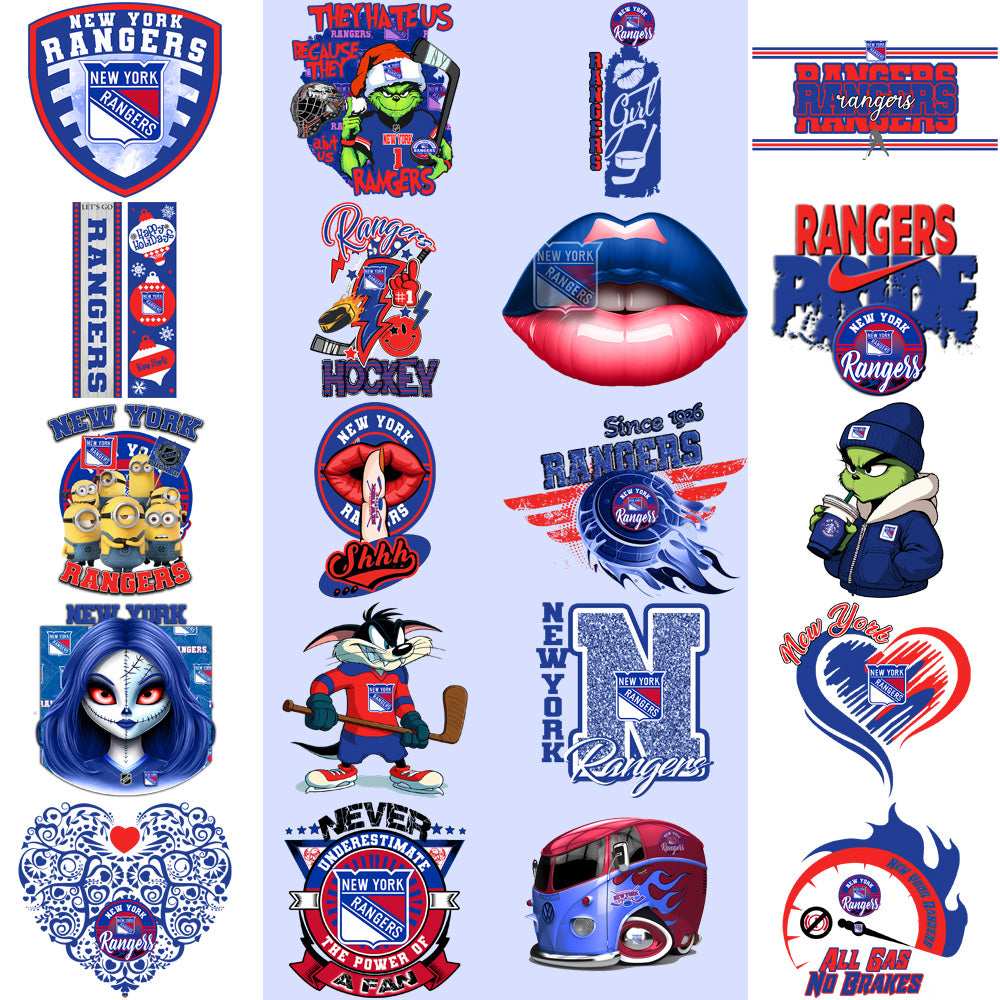 37 New York Rangers Ice Hockey Designs Bundle PNG