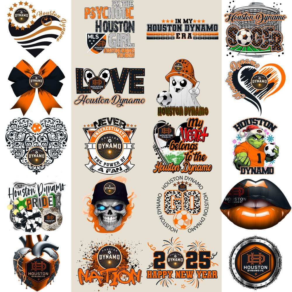 22 Houston Dynamo FC Soccer Designs Bundle PNG