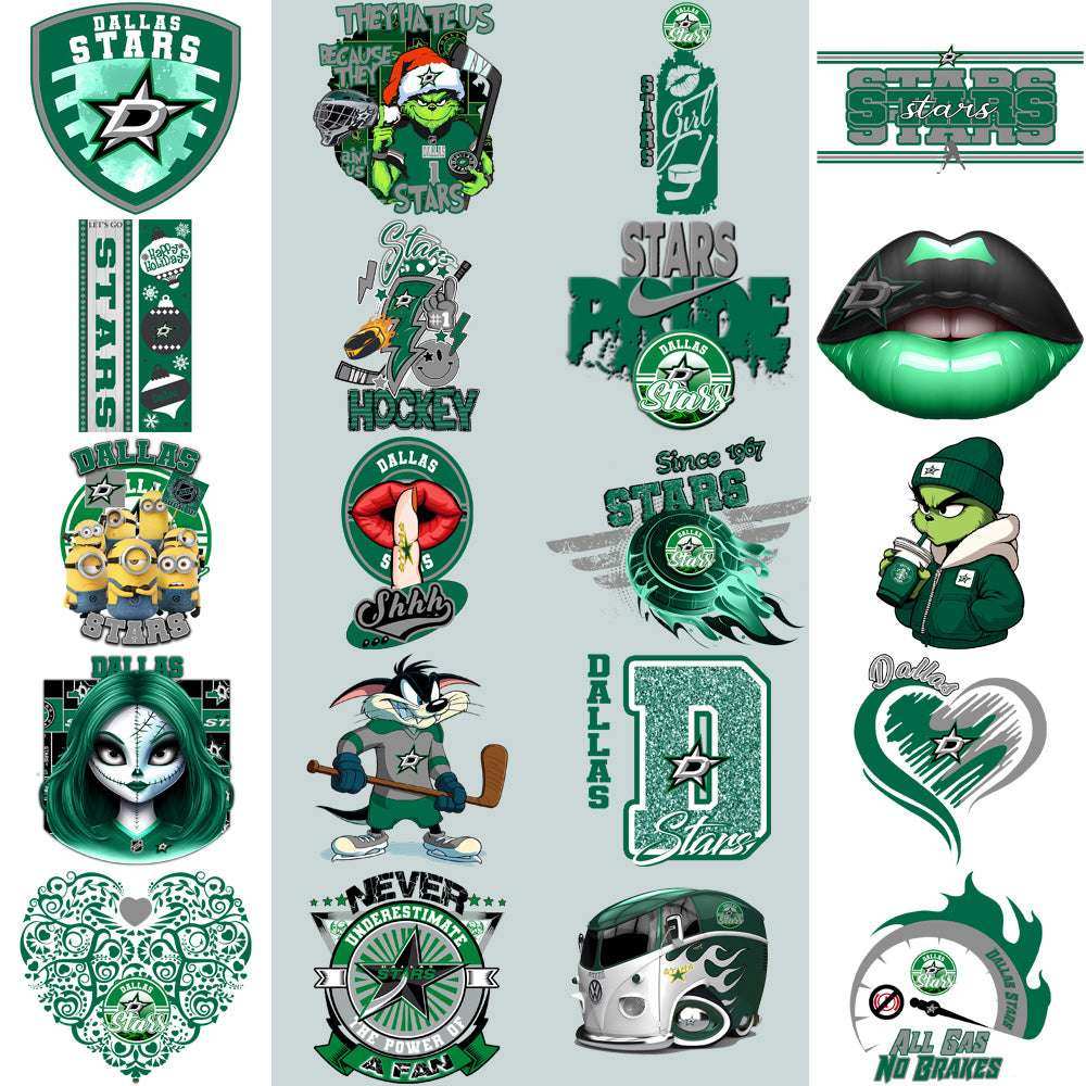 37 Dallas Stars Ice Hockey Designs Bundle PNG
