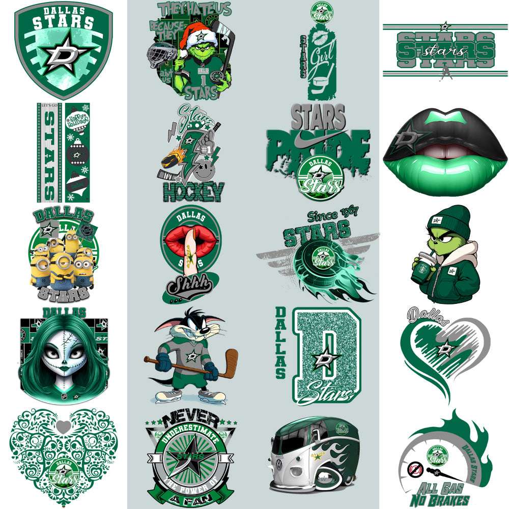 37 Dallas Stars Ice Hockey Designs Bundle PNG