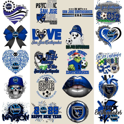 20 San Jose Earthquakes Soccer Designs Bundle PNG