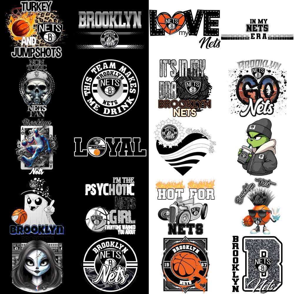 56 Brooklyn Nets Basketball Designs Bundle PNG