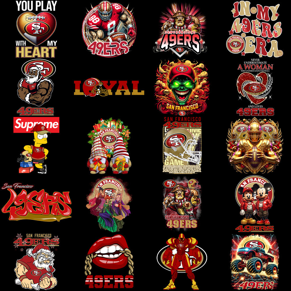46 San Francisco 49ers V3 Football Designs Bundle PNG