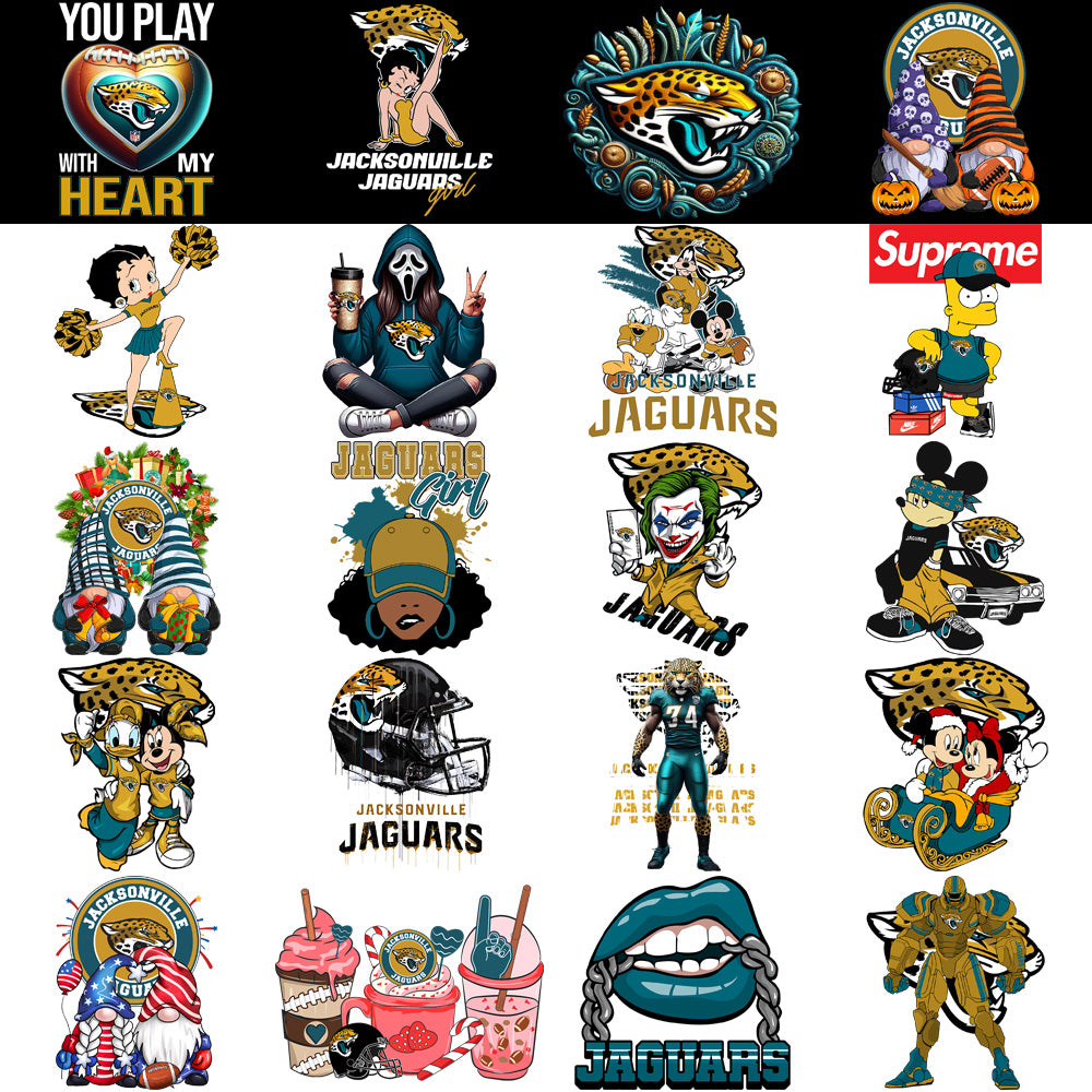 49 Jacksonville Jaguars V3 Football Designs Bundle PNG