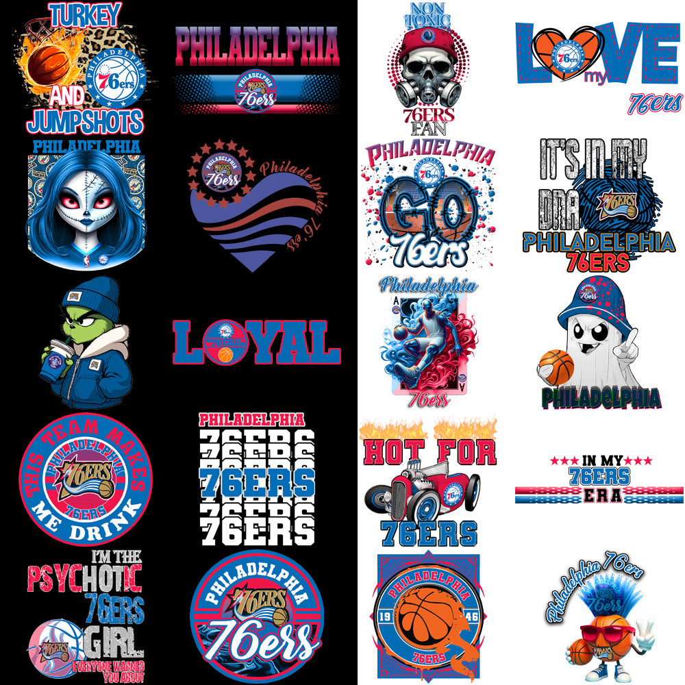 46 Philadelphia 76ers Basketball Designs Bundle PNG