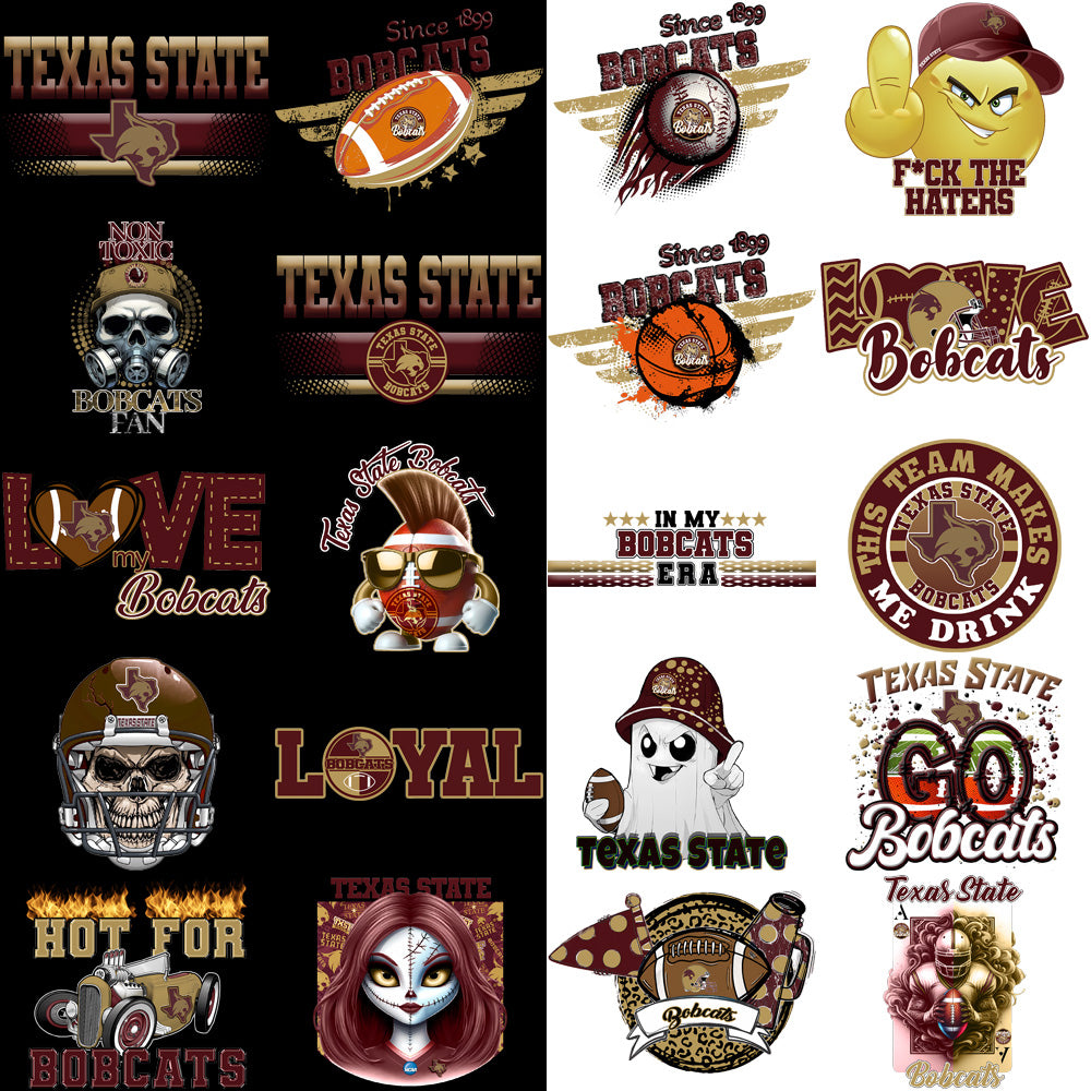 82 Texas State Bobcats Designs Bundle PNG
