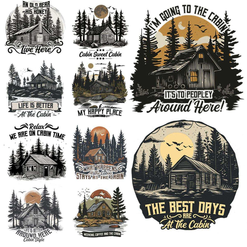 9 Cabin Life In The Woods Designs Bundle PNG