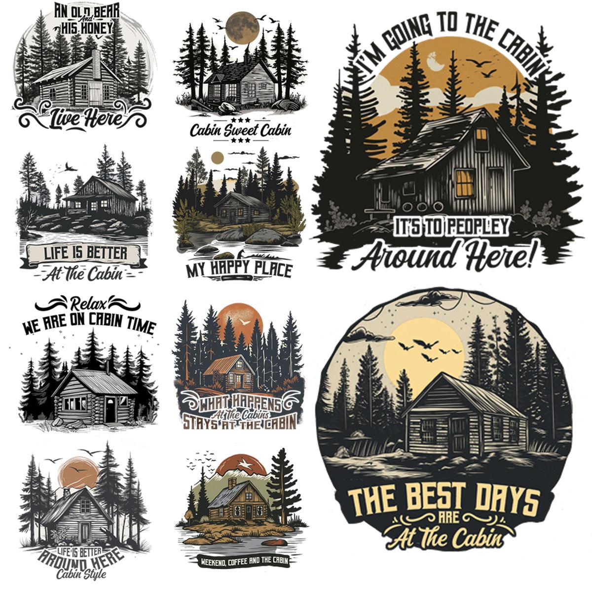 9 Cabin Life In The Woods Designs Bundle PNG