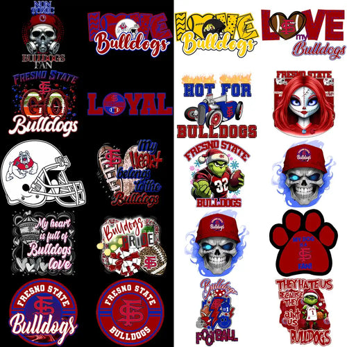 30 Fresno State Bulldogs Designs Bundle PNG