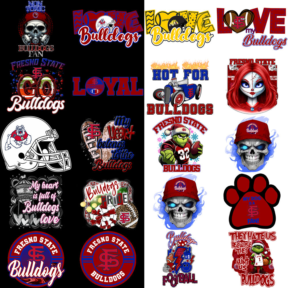 30 Fresno State Bulldogs Designs Bundle PNG