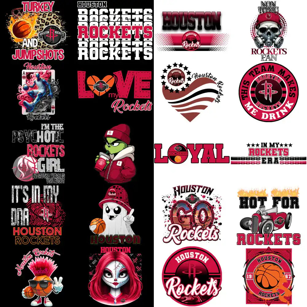 56 Houston Rockets Basketball Designs Bundle PNG