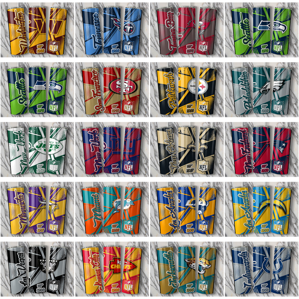 33 Football Teams Team Sport Tumbler Wrap Bundle JPG