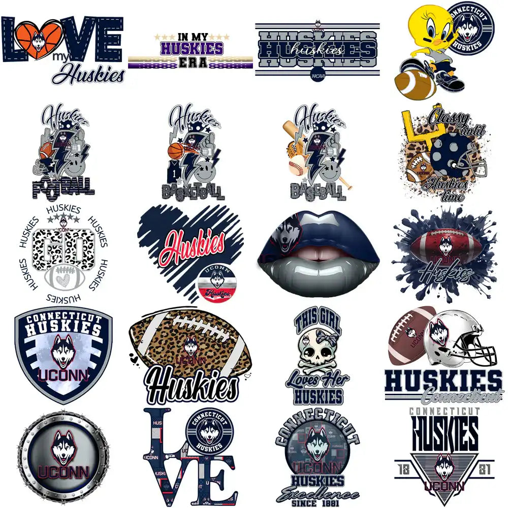 45 UConn Huskies Designs Bundle PNG