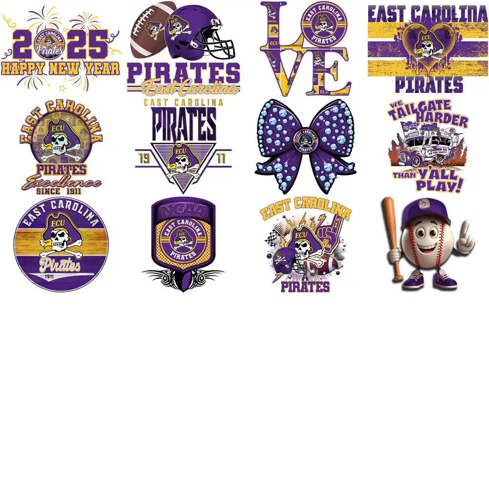30 East Carolina Pirates Designs Bundle PNG