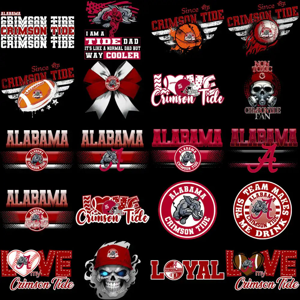 73 Alabama Crimson Tide Designs Bundle PNG