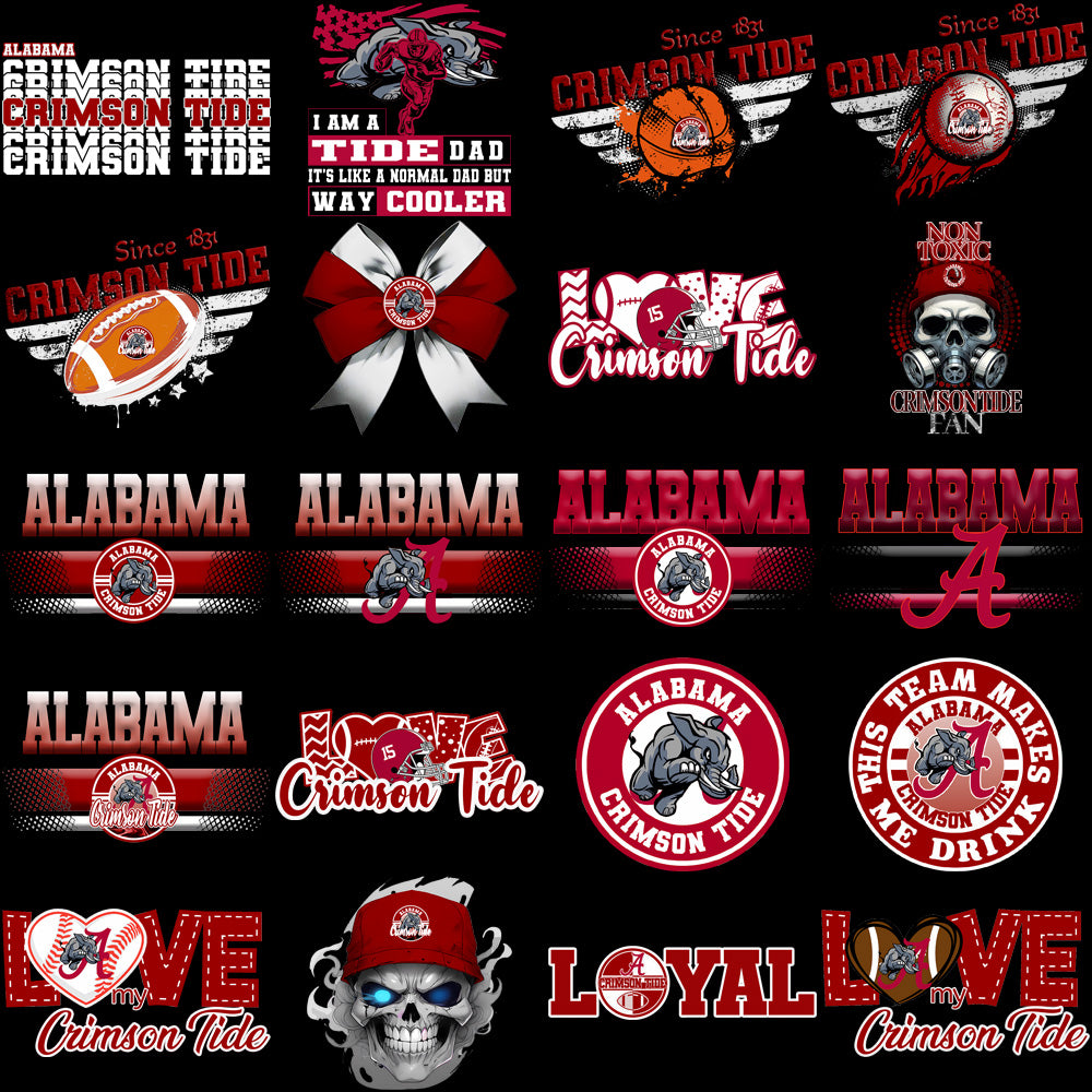 73 Alabama Crimson Tide Designs Bundle PNG