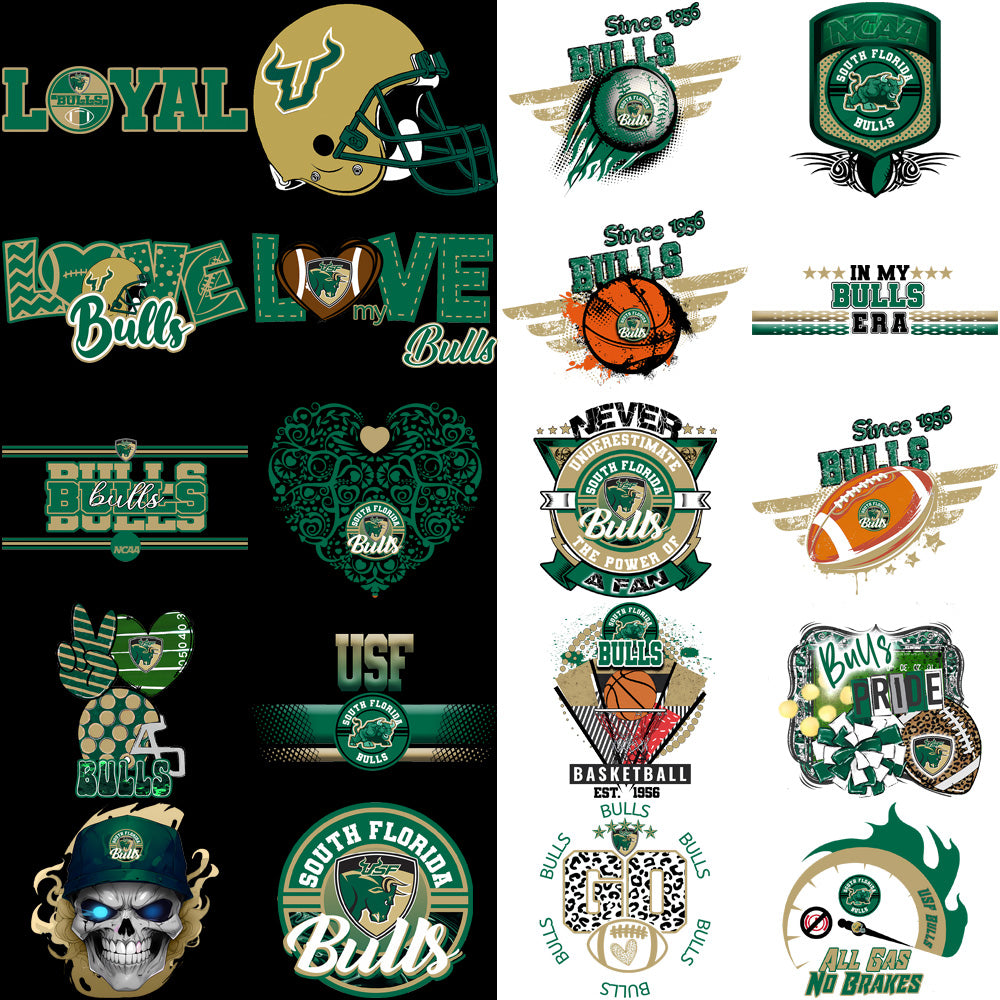 30 South Florida Bulls Designs Bundle PNG