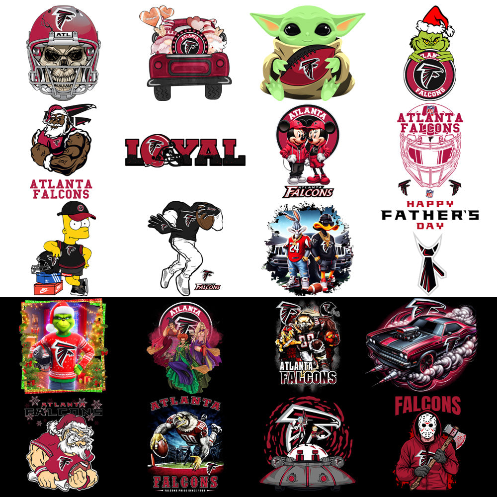 48 Atlanta Falcons V3 Football Designs Bundle PNG