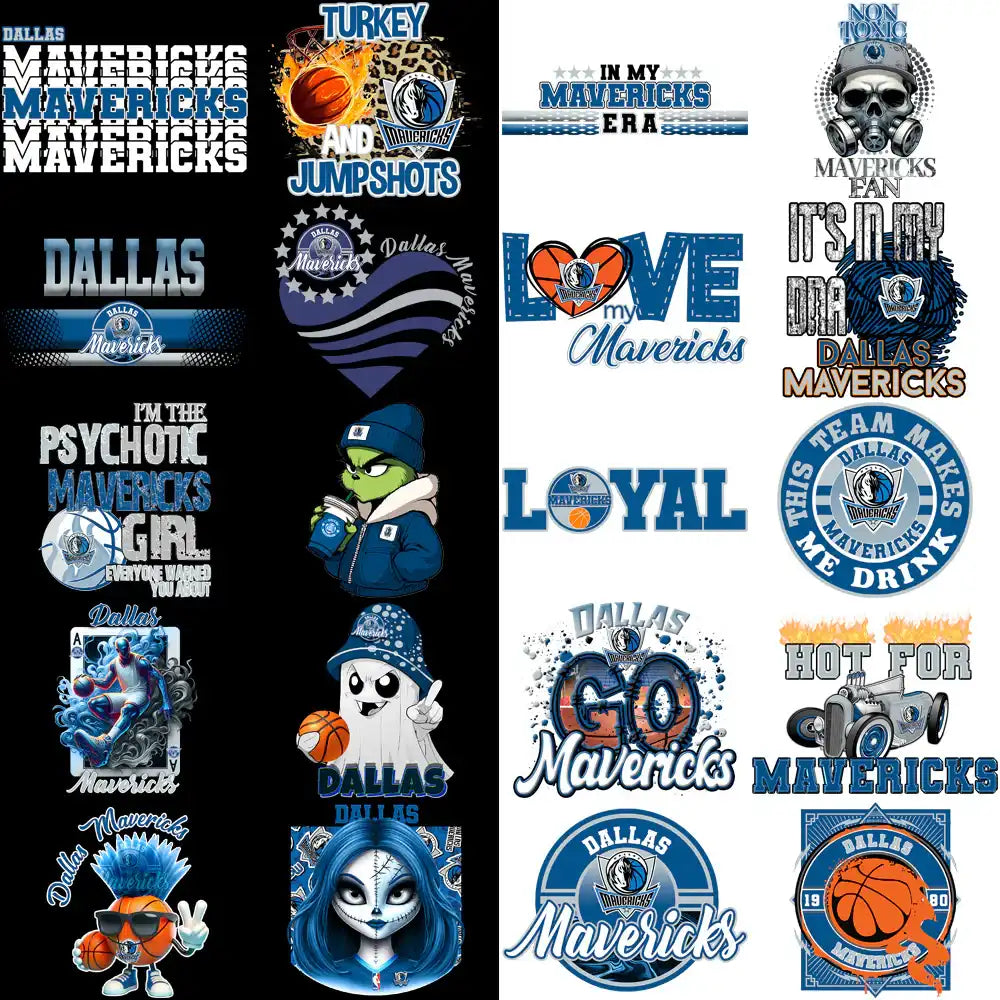 56 Dallas Mavericks Basketball Designs Bundle PNG