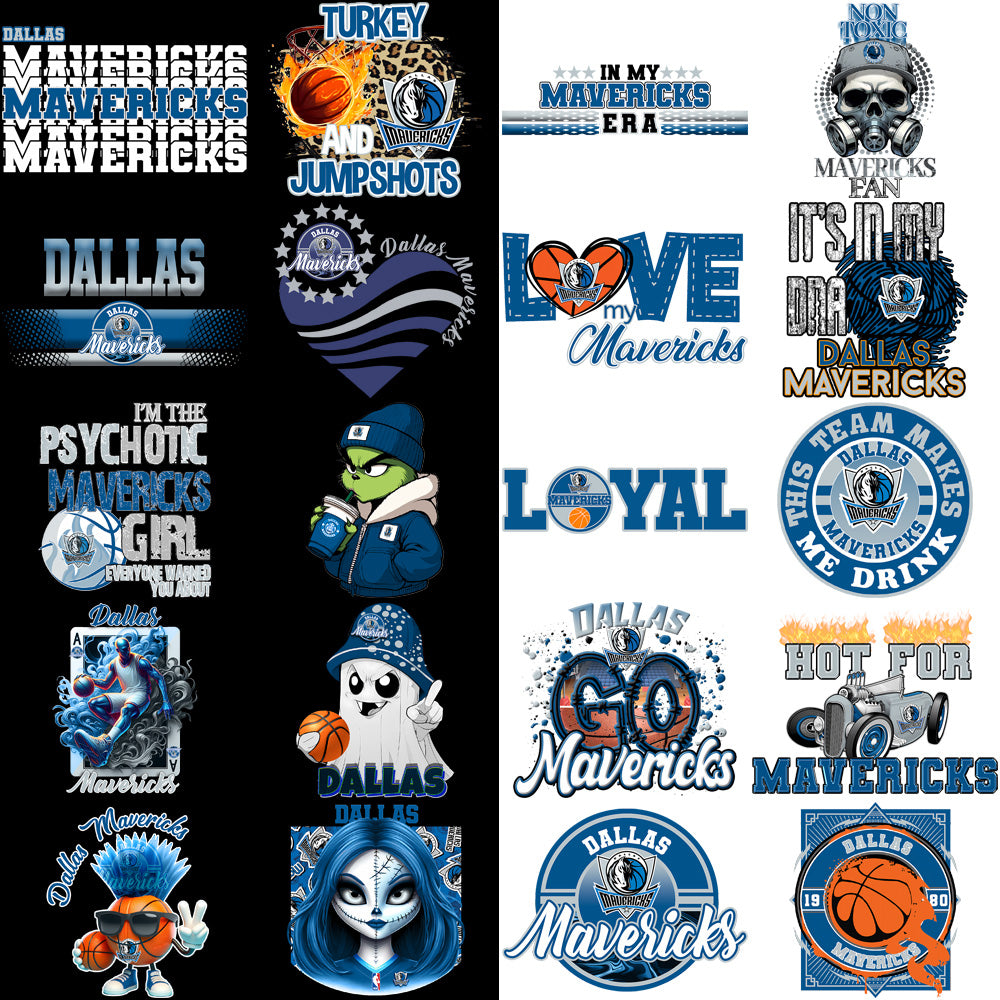 56 Dallas Mavericks Basketball Designs Bundle PNG