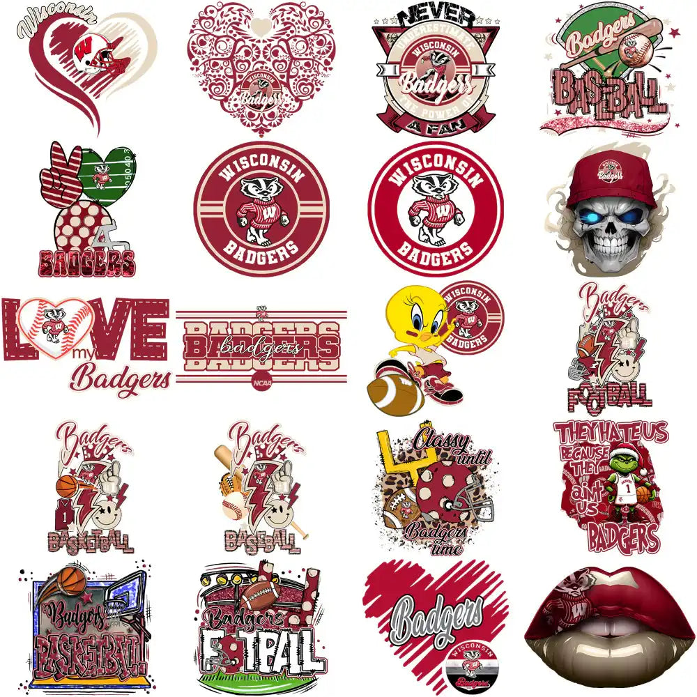 85 Wisconsin Badgers Designs Bundle PNG