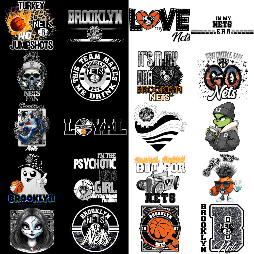 56 Brooklyn Nets Basketball Designs Bundle PNG