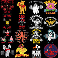 Load image into Gallery viewer, 54 GYM Fitness Popculture Designs Bundle PNG
