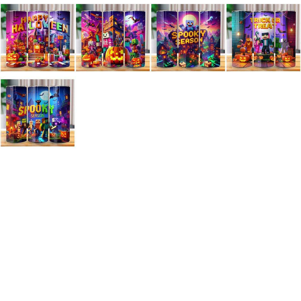 35 HALLOWEEN MINECRAFT Gaming Tumbler Wrap Bundle JPG