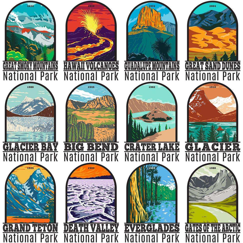 90 USA National Parks Streetwear Designs Bundle PNG