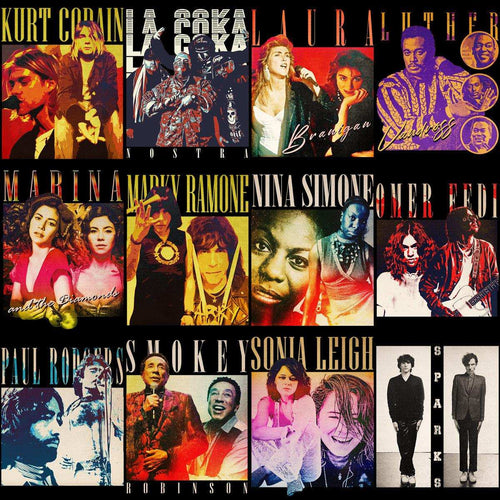 35 Music Popular Stars Homage Designs Bundle PNG