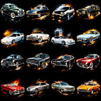 Load image into Gallery viewer, 120 Classic Timeless Cars Streetwear Halftones Designs Bundle PNG
