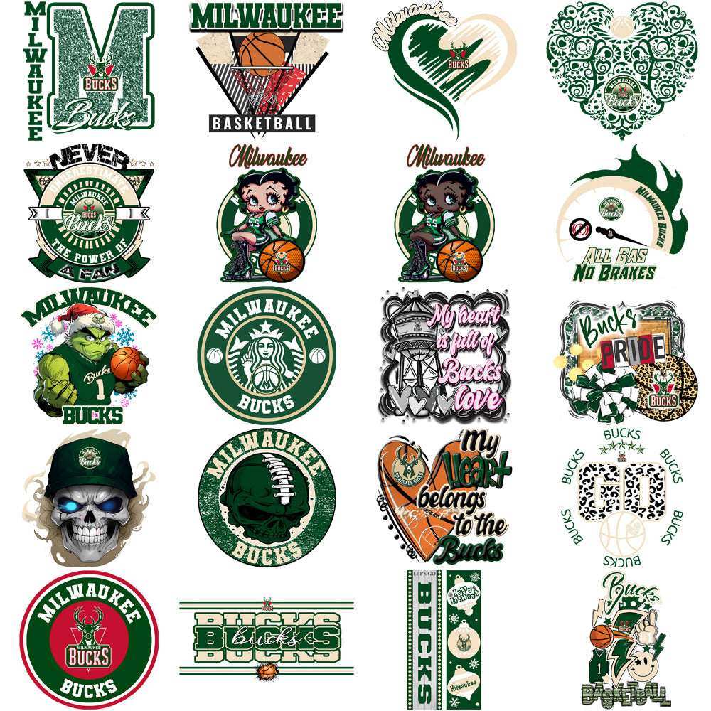 57 Milwaukee Bucks Basketball Designs Bundle PNG