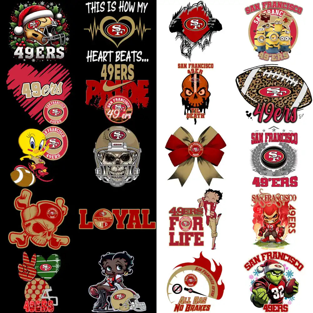 46 San Francisco 49ers V3 Football Designs Bundle PNG