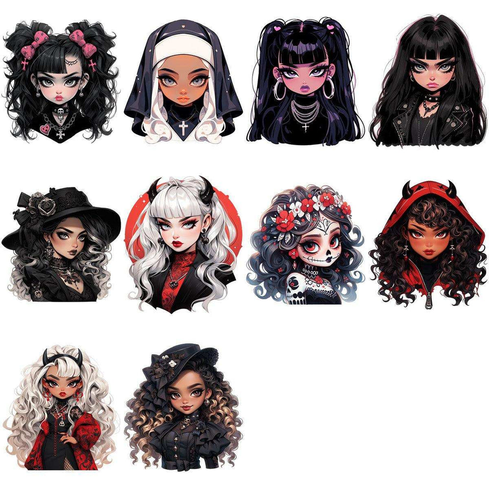 42 Halloween Girls Bundle PNG