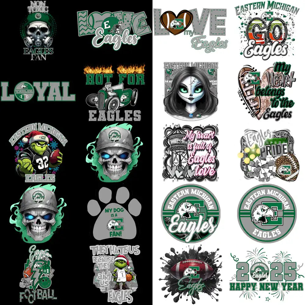 32 Eastern Michigan Eagles Designs Bundle PNG