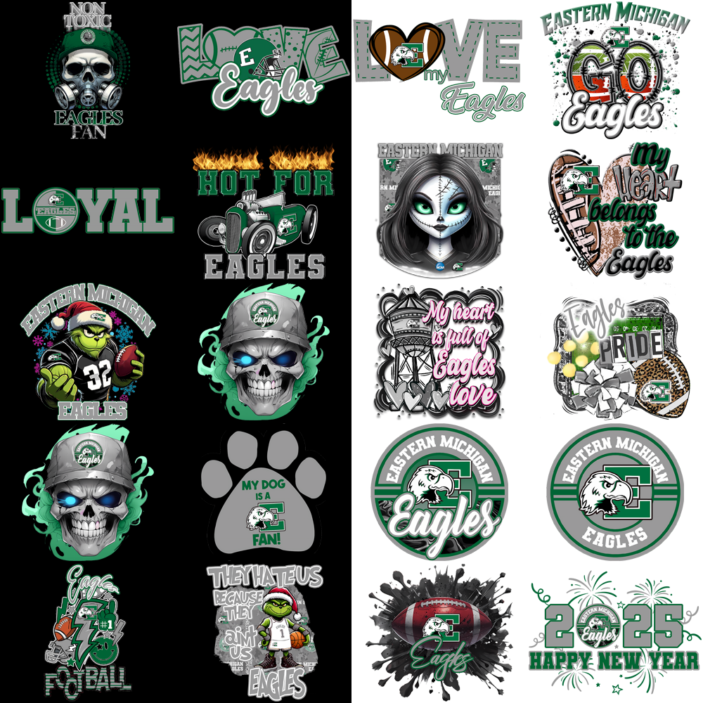 32 Eastern Michigan Eagles Designs Bundle PNG