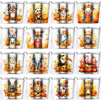 Load image into Gallery viewer, 85 Autumn Animals Tumbler Wrap Designs Bundle JPG
