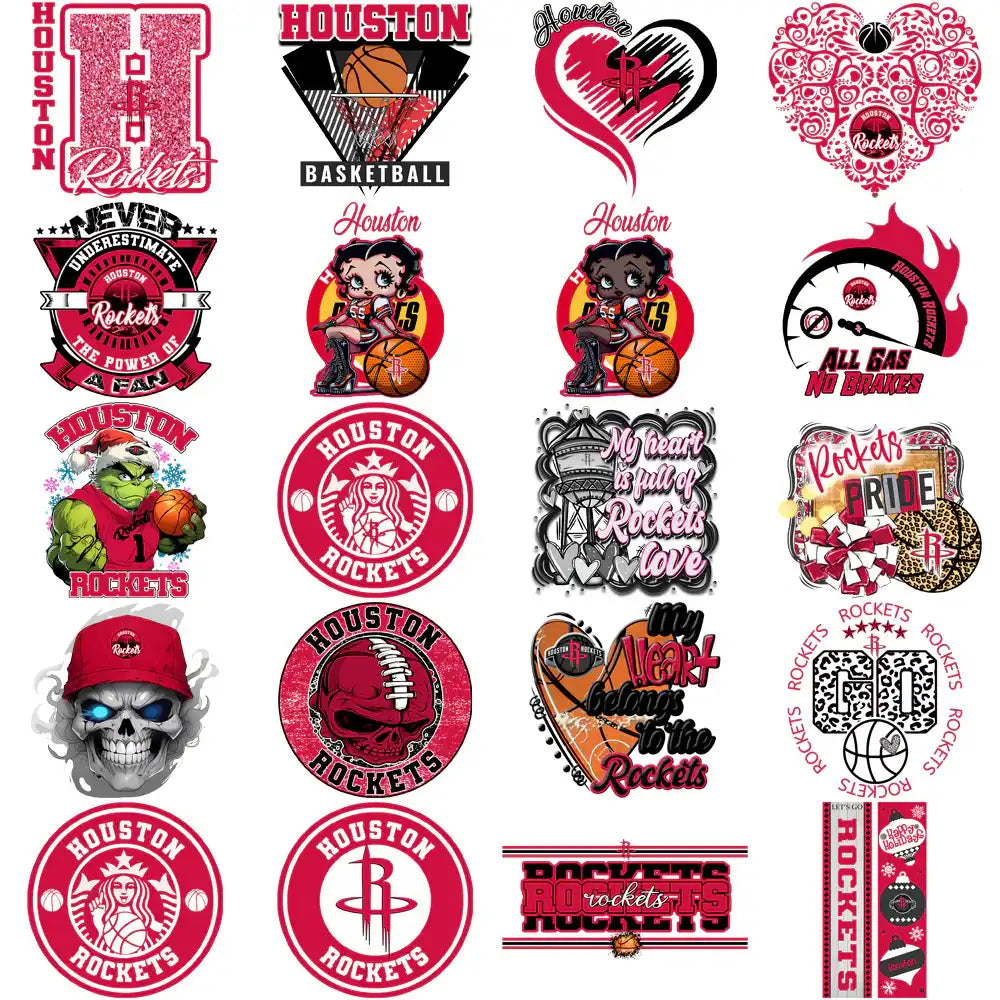 56 Houston Rockets Basketball Designs Bundle PNG