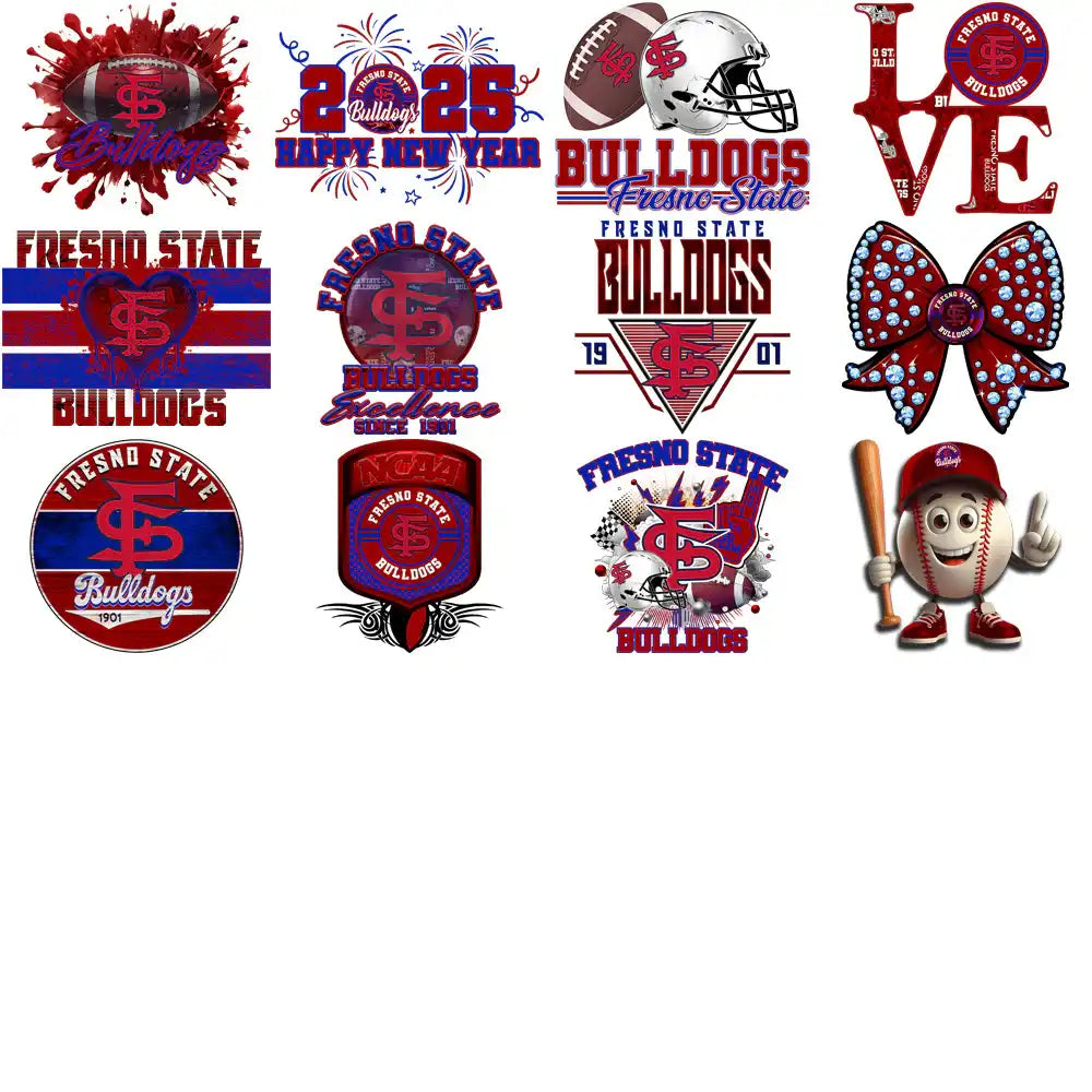 30 Fresno State Bulldogs Designs Bundle PNG